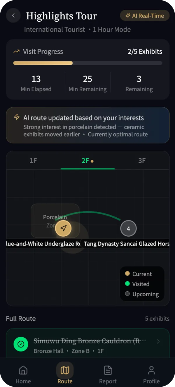Adaptive route map