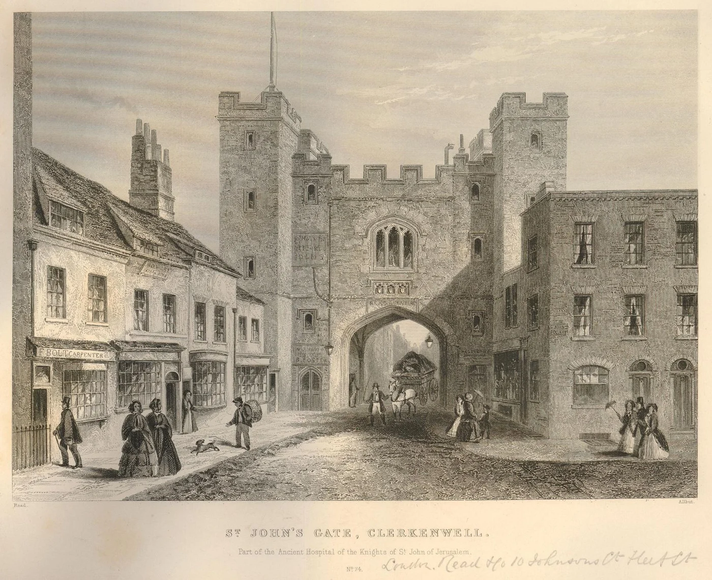 Engraving of St John's Gate, Clerkenwell