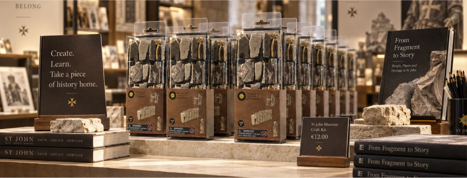 Visualisation of the kits on display in the museum shop