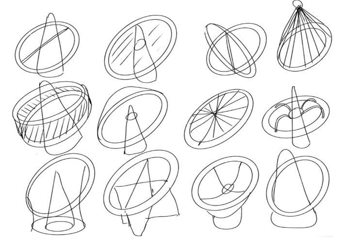 Halo ring, cone and support variations