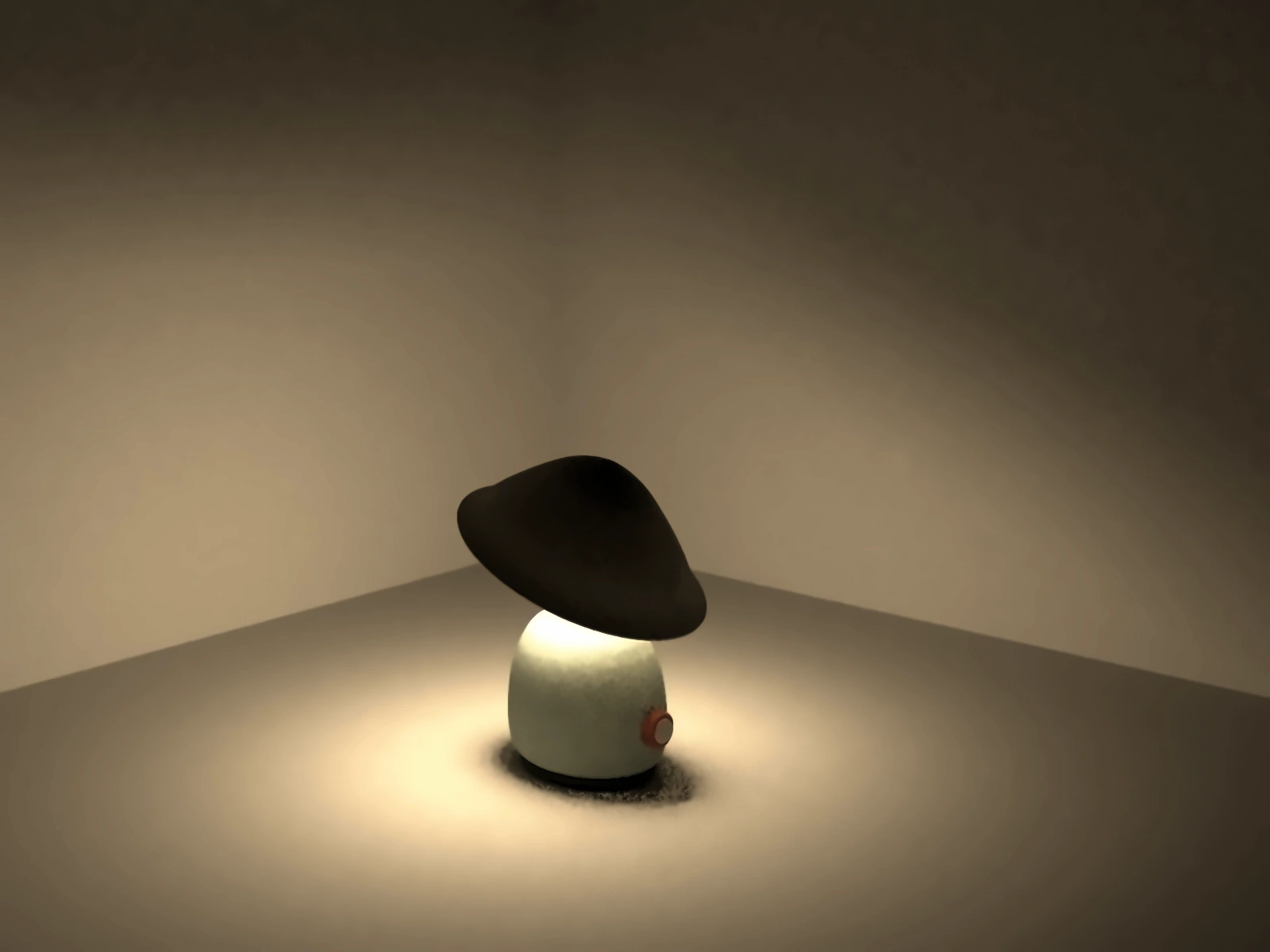 Simulated light with tilted shade